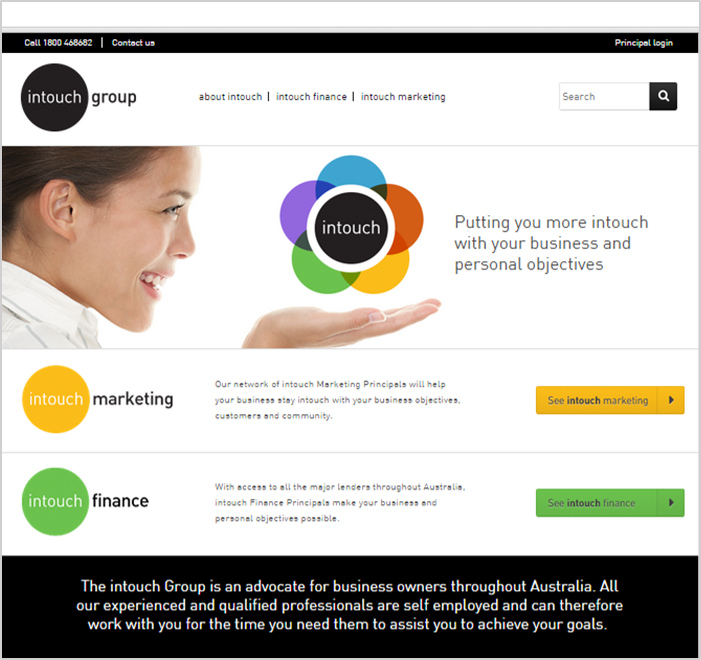 Website Content, Design and Build: Franchise Model for Intouch Group