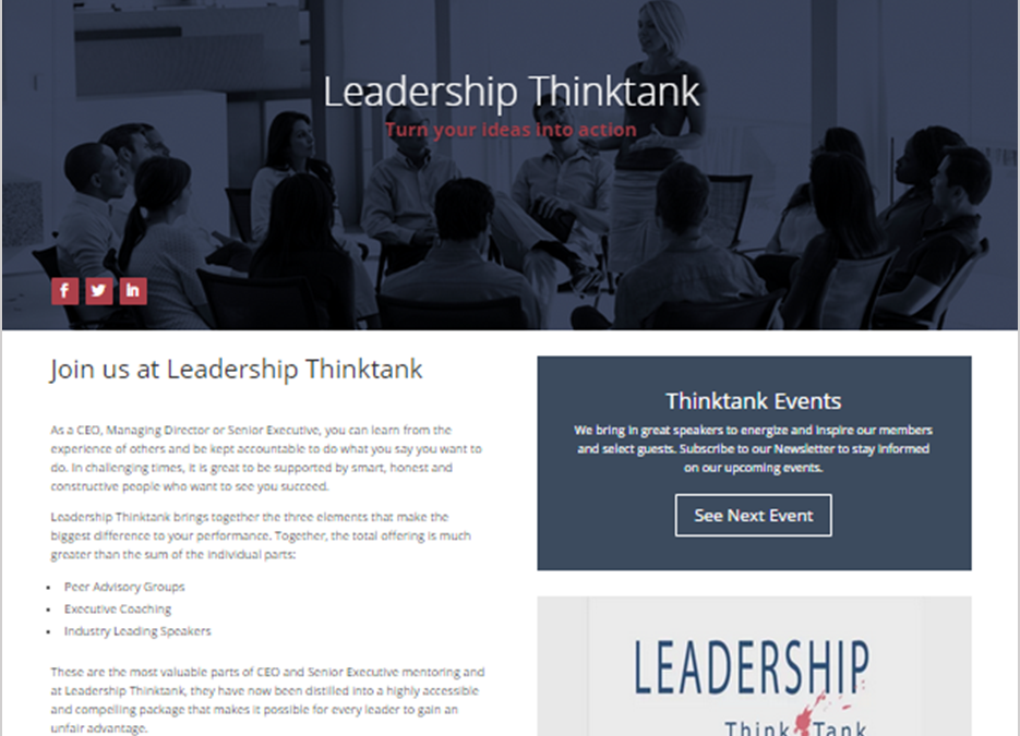 Website Content, Design and Build: Leadership ThinkTank